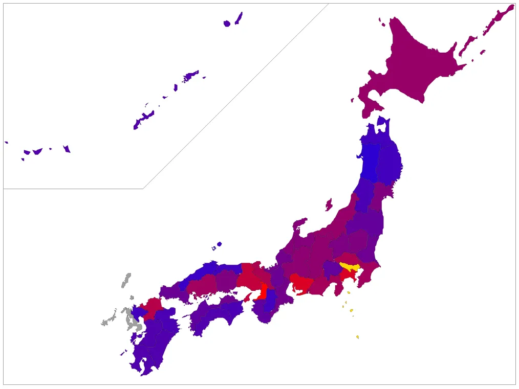 上場企業分布図（ヒートマップ）